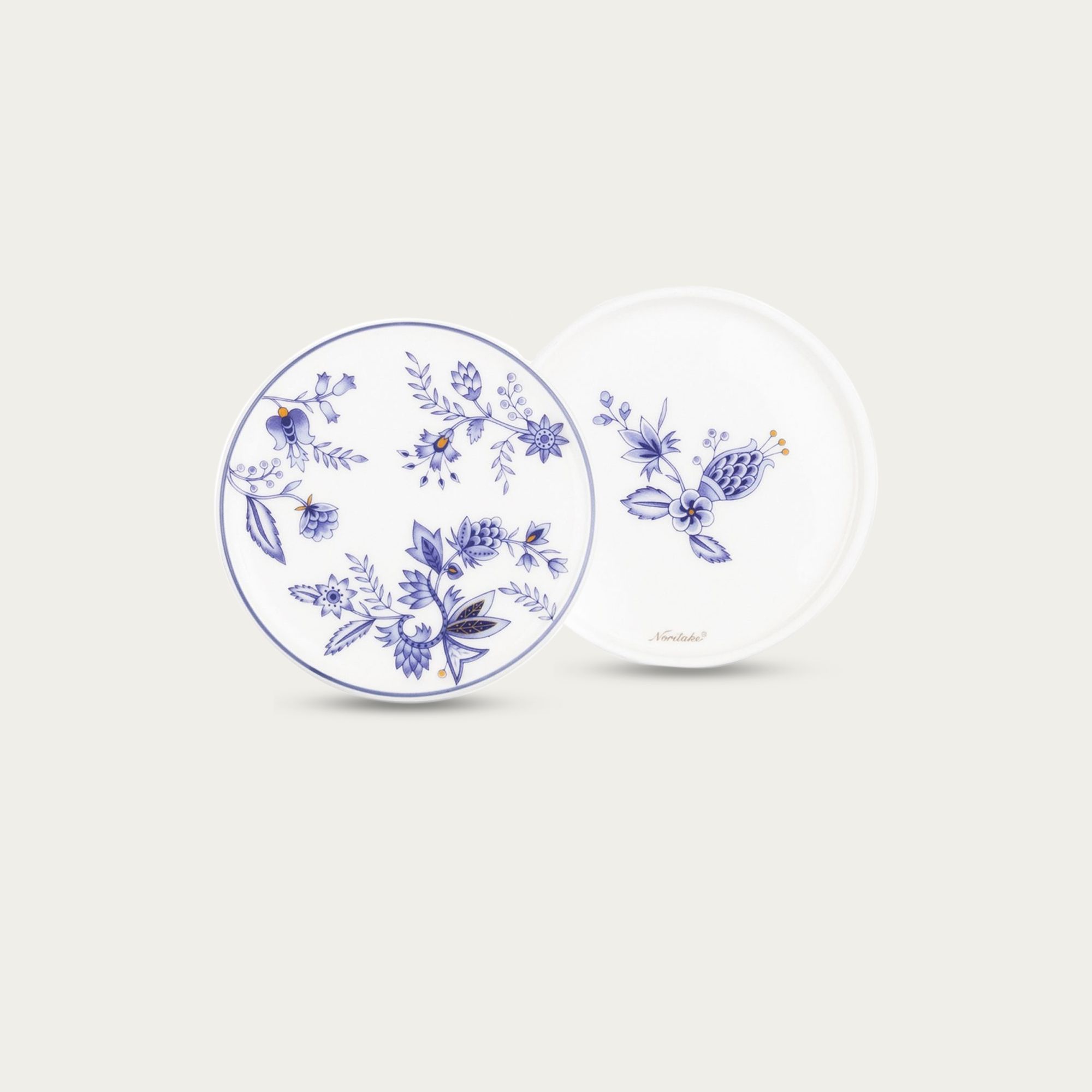 Nắp kiêm đế lót cốc (ly) uống nước, cà phê sứ xương | Blue Sorrentino 4965L - 97274