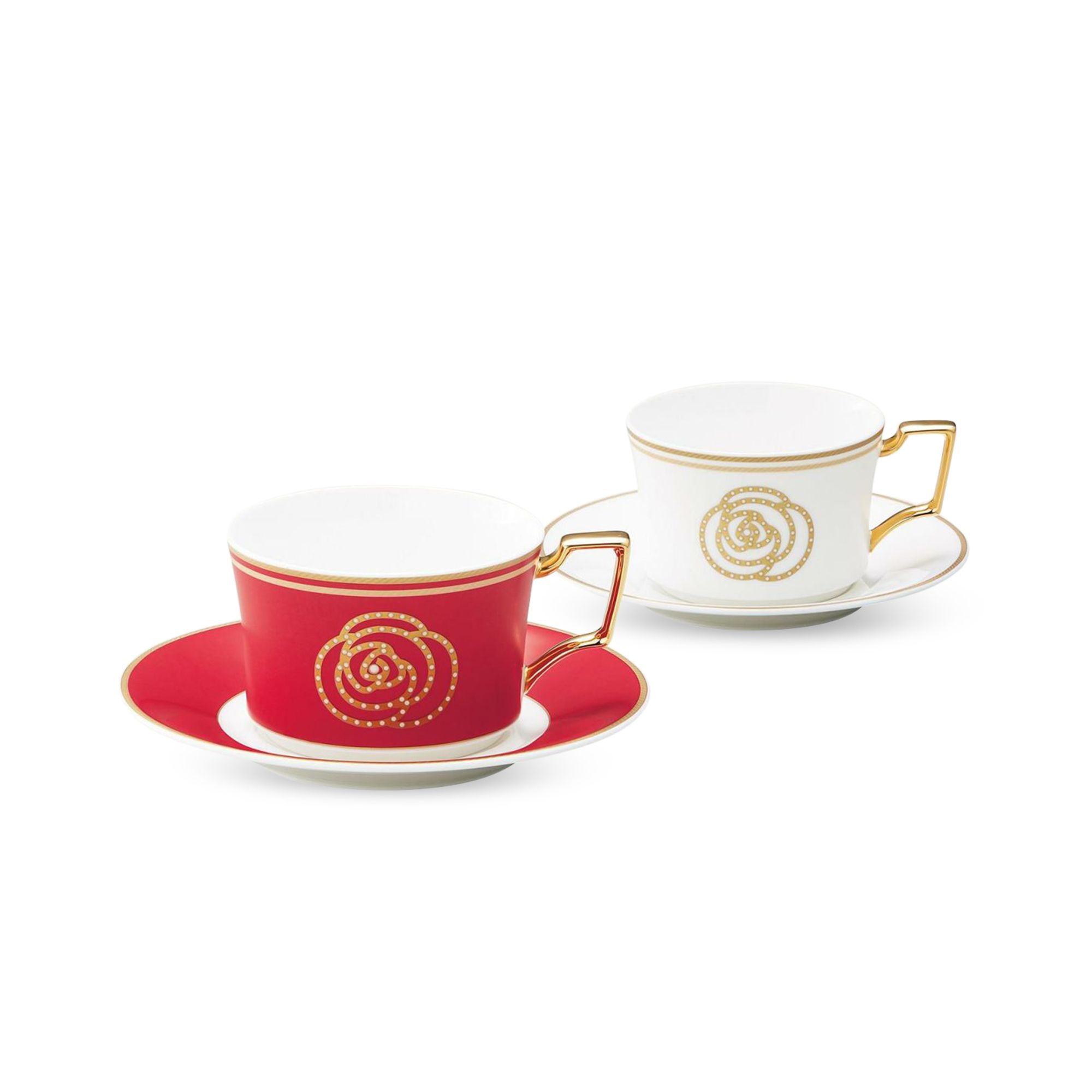  Bộ tách trà / coffee đôi ( Đỏ - Trắng ) dung tích 240ml kèm đĩa lót 
