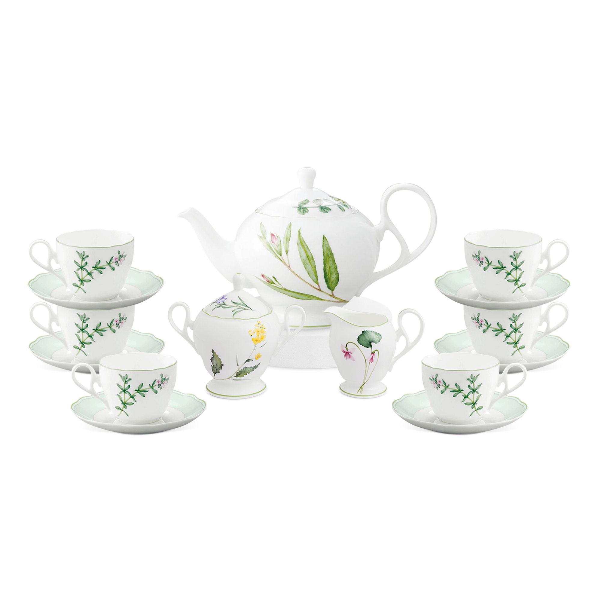  Bộ ấm chén uống trà 15 món (Bình trà 1.030ml, tách trà 250ml) | English Herbs 4942L-T017A 