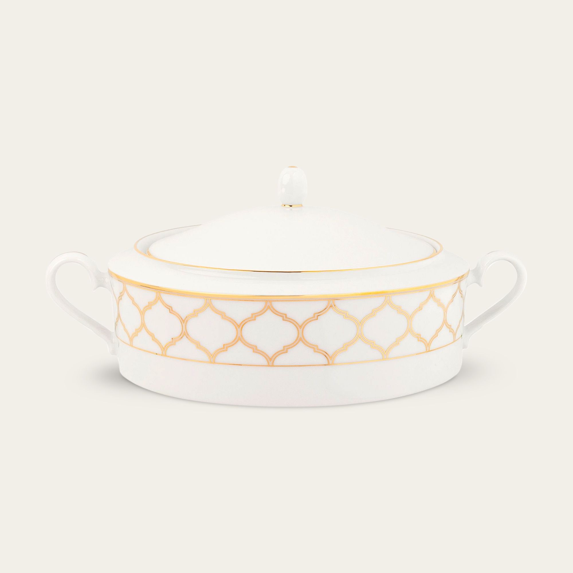 Âu cơm (thố cơm) có nắp dung tích 1.720ml sứ trắng | Eternal Palace Gold 1728L - 91029