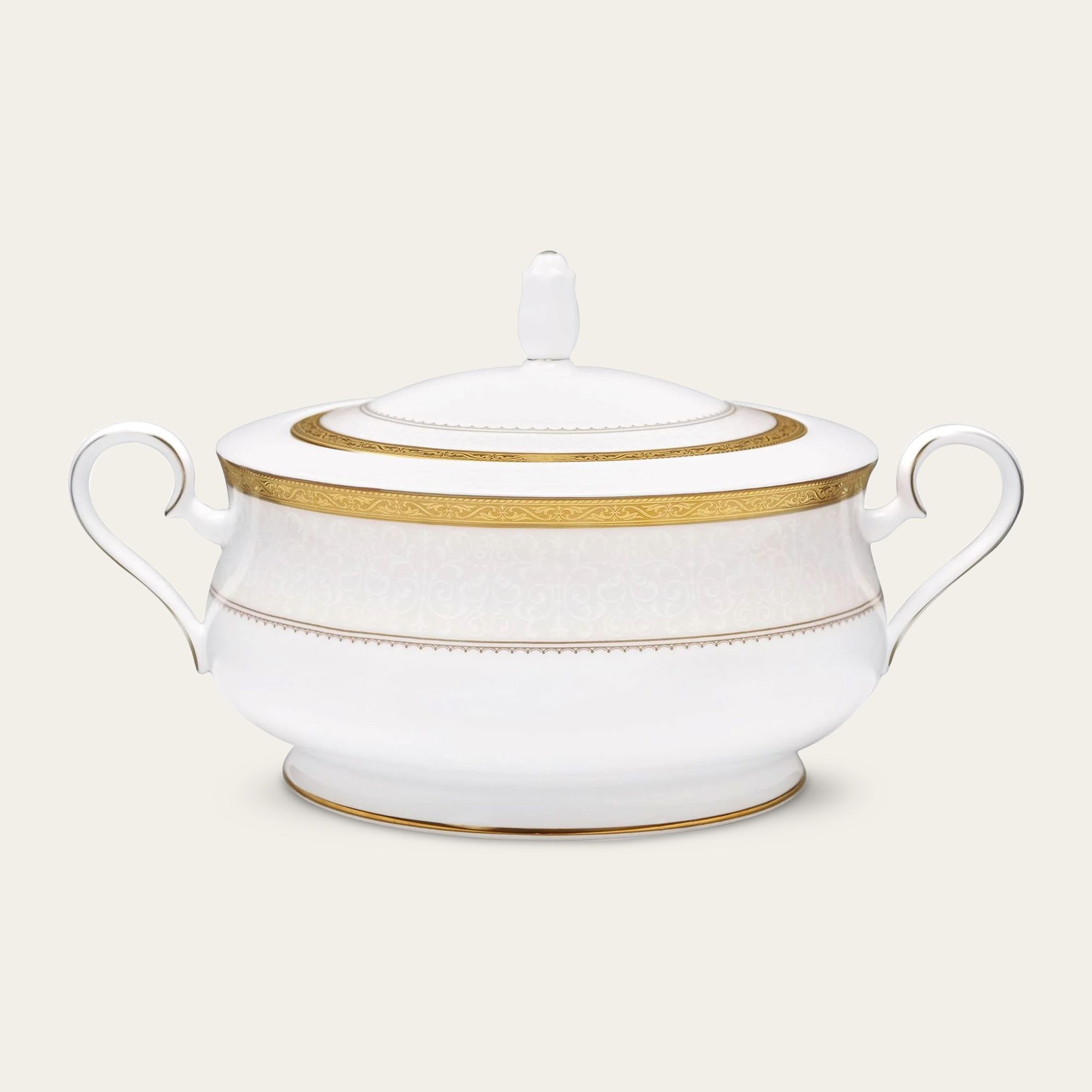 Âu cơm (thố cơm) có nắp dung tích 2.400ml sứ xương | Odessa Gold 4874L - 97229
