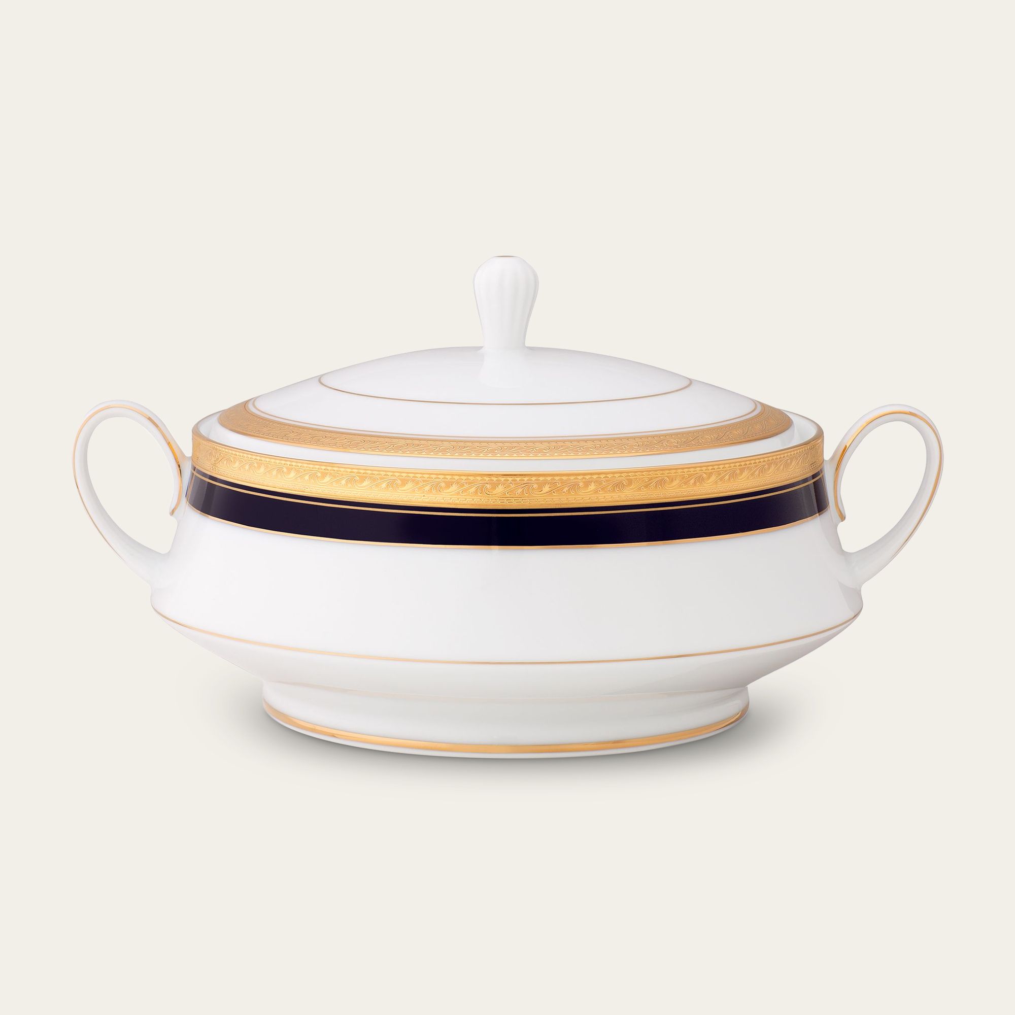 Âu cơm (thố cơm) có nắp dung tích 1.800ml sứ trắng | Crestwood Cobalt Gold 4171L - 91129