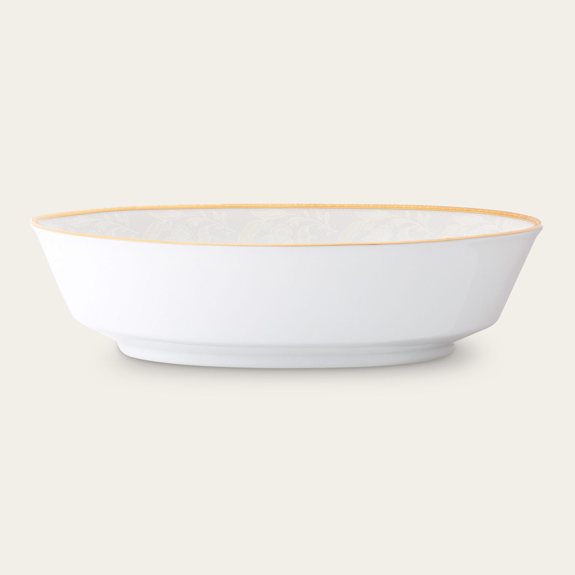 Tô canh Oval chiều dài 24,8cm dung tích 1.100ml sứ trắng | Flanders Gold 1714L - 91938