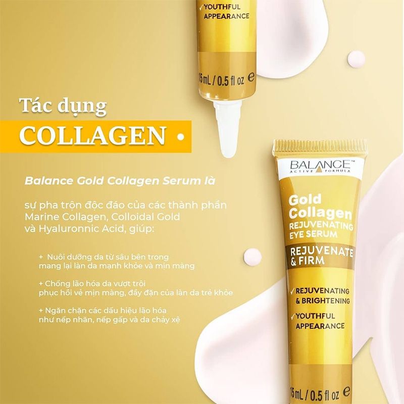  Serum trẻ hóa da mắt Balance Active Skincare Gold Collagen Rejuvenating Eye 15ml (UK - Anh Quốc) 