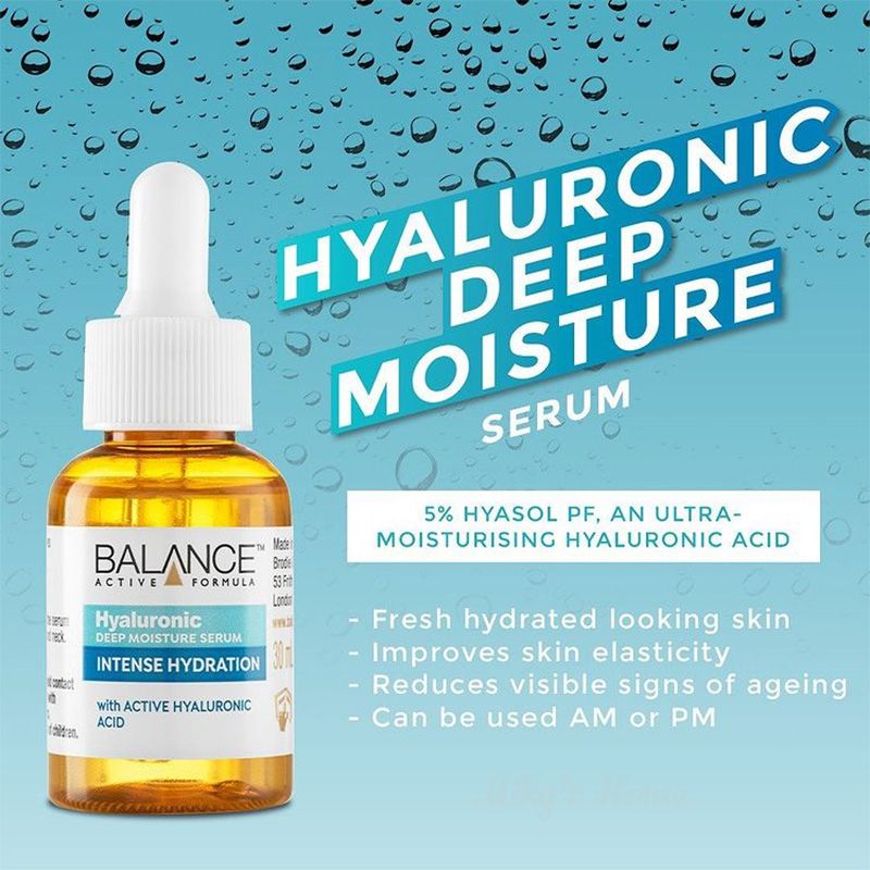Serum cấp nước dưỡng ẩm sâu Balance Active Skincare Hyaluronic Deep Moisture 30ml (UK - Anh Quốc)
