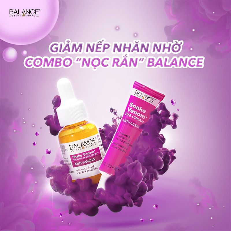 Kem mắt chống lão hóa từ nọc rắn Balance Active Skincare Snake Venom Eye Cream 15ml (UK - Anh Quốc)