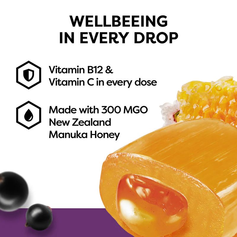 Kẹo mật ong Manuka Middles - Manuka Honey & Blackcurrant 100g (UK - Anh Quốc)