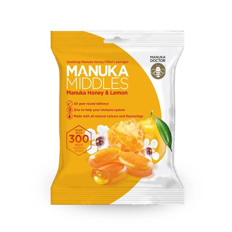  Kẹo mật ong Manuka Middles - Manuka Honey & Lemon 100g (UK - Anh Quốc) 