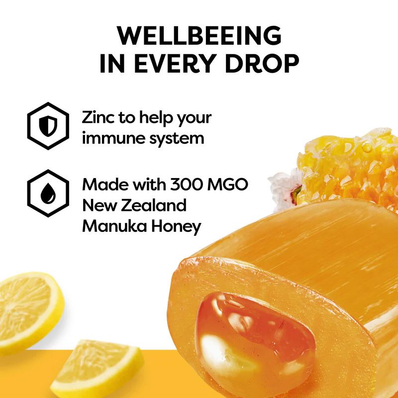 Kẹo mật ong Manuka Middles - Manuka Honey & Lemon 100g (UK - Anh Quốc)