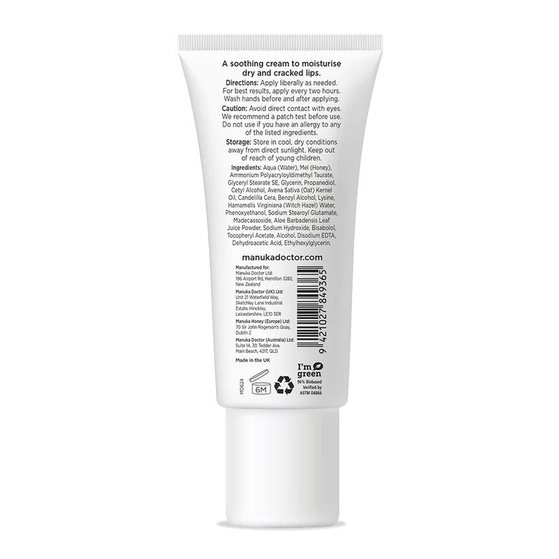 Kem dưỡng môi Manuka Doctor Lysine & Manuka Lip Cream 10ml (UK - Anh Quốc)