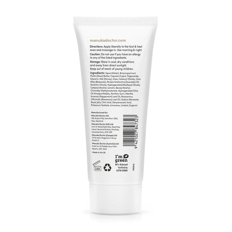 Kem dưỡng ngừa khô nứt da chân, gót chân Manuka Doctor Peppermint Foot & Heel Cream 75ml (UK - Anh Quốc)