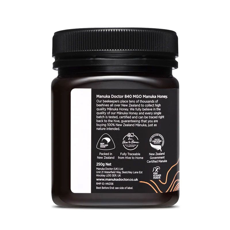 Mật ong Manuka Doctor Honey Monofloral 840 MGO 250g (UK - Anh Quốc)