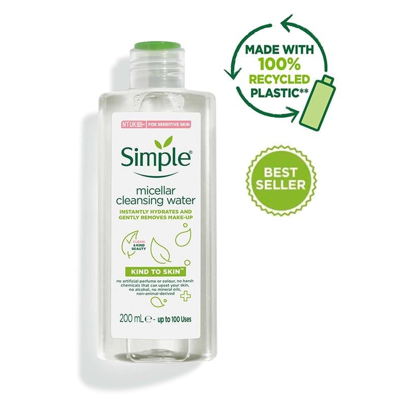  Nước tẩy trang Simple Micellar Cleansing Water 200ml (UK - Anh Quốc) 