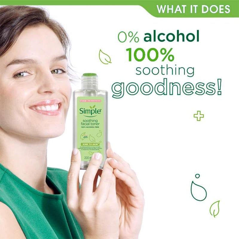 Nước hoa hồng Simple Soothing Facial Toner 200ml (UK - Anh Quốc)