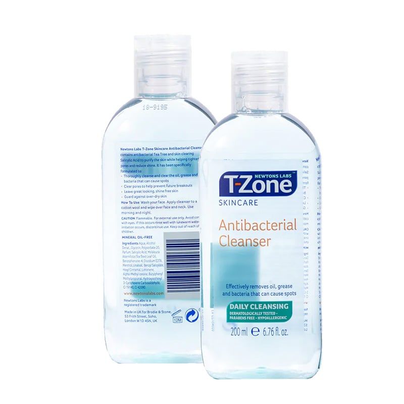 Nước hoa hồng cho da dầu mụn Newtons Labs T-Zone Antibacterial Cleanser 200ml (UK - Anh Quốc)