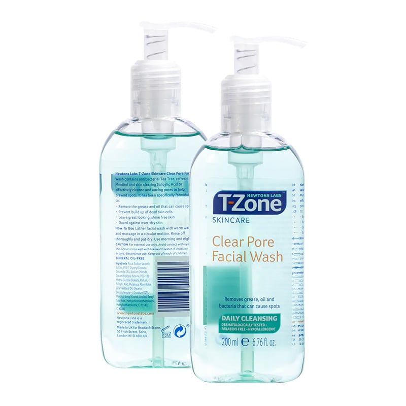 Gel rửa mặt sạch sâu thông thoáng lỗ chân lông Newtons Labs T-Zone Clear Pore Facial Wash 200ml (UK - Anh Quốc)
