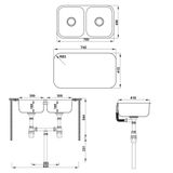 Chậu Rửa Bát Hafele HS20-SSN2R90S 567.20.506