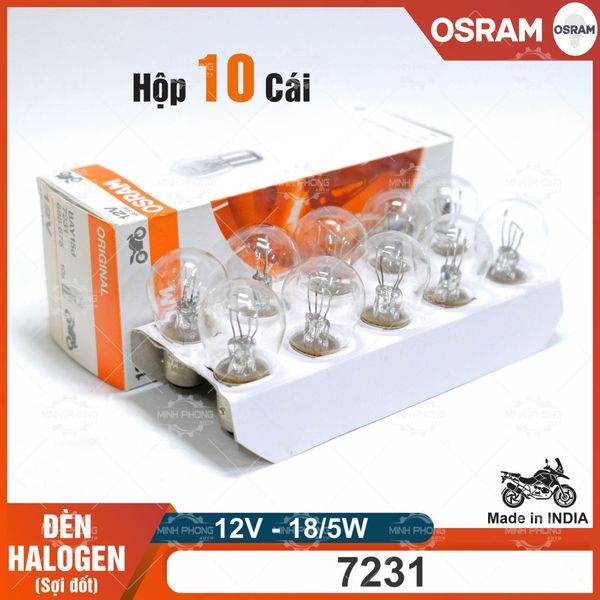 Đèn PHA HALOGEN xe máy OSRAM Mã 7231(18W/5W - 12V) (Hộp 10 Cái)