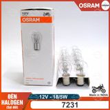 Đèn PHA HALOGEN xe máy OSRAM Mã 7231(18W/5W - 12V) (Hộp 10 Cái)