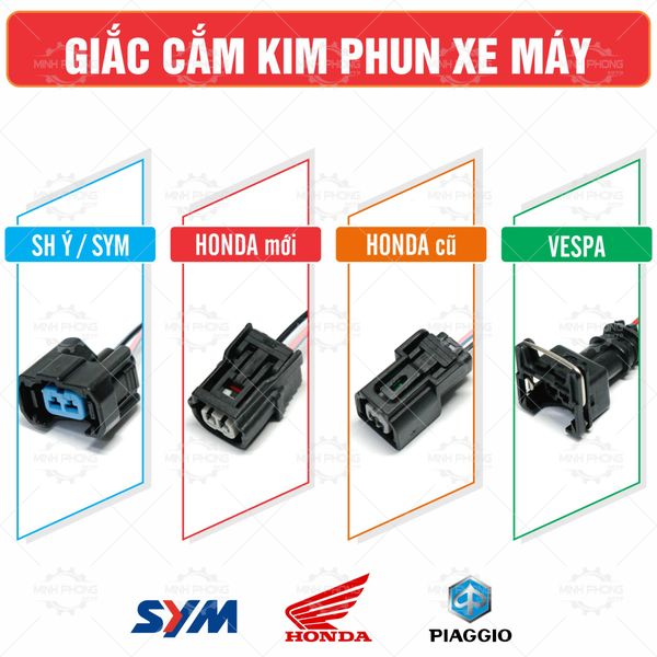 Giắc kim phun xe máy / Giắc cắm béc phun nhiên liệu (Mua 4 sợi hoặc kèm hàng)