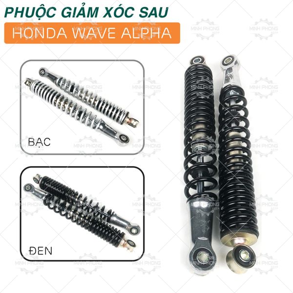 Phuộc giảm xóc WAVE ALPHA (Đôi) 3 Màu : BẠC - ĐEN