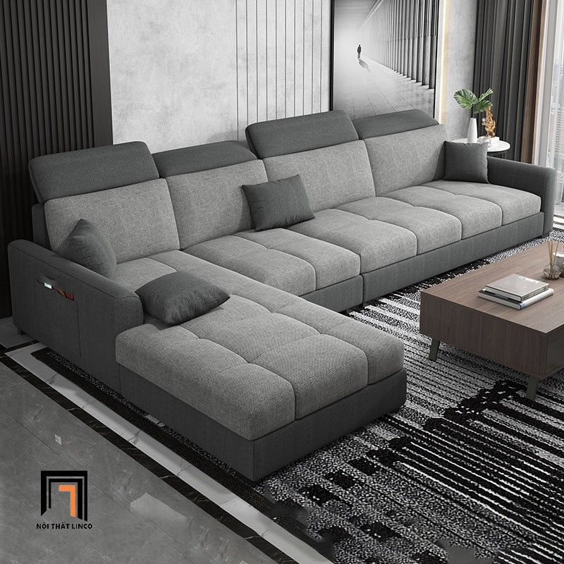 Bộ ghế sofa góc L GT191 Huala 2m8 x 1m75 kê đầu gật gù
