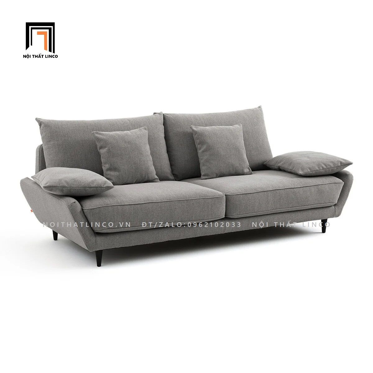 Ghế sofa băng xám lông chuột BT91 Lanak style hiện đại