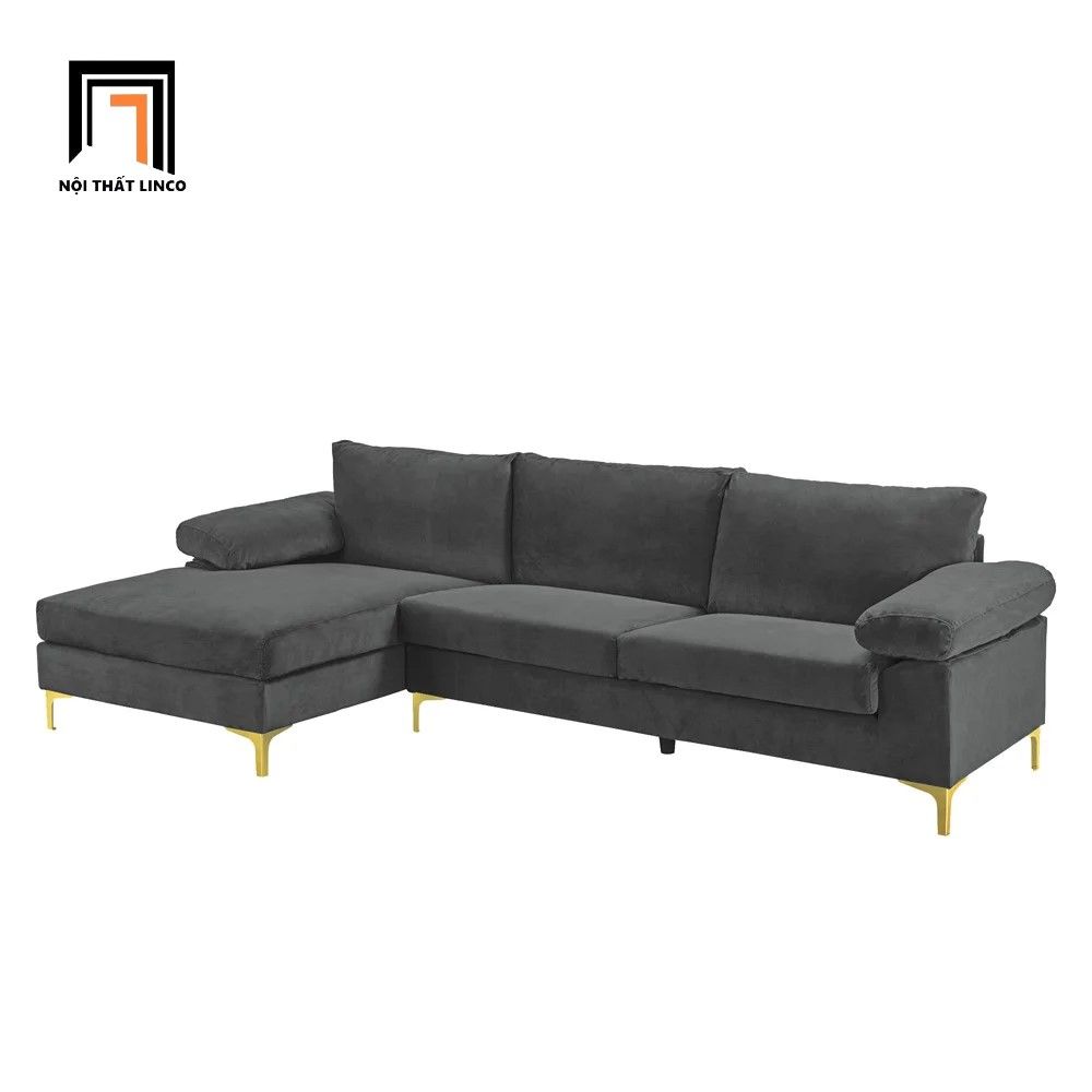 Set ghế sofa góc L GT4 Ettal vải nhung 2m4 x 1m6 giá rẻ