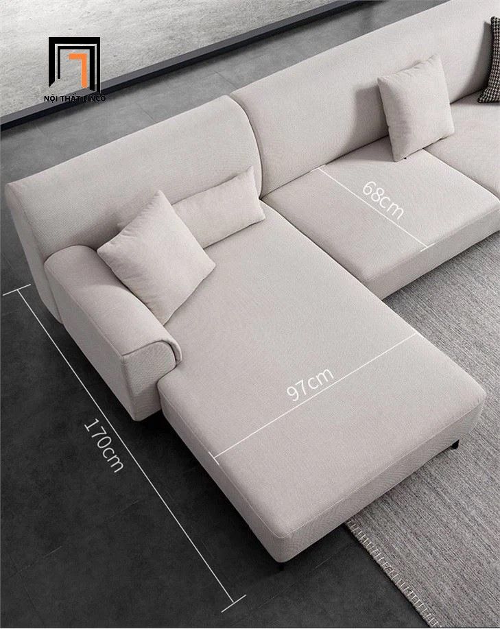 Bộ ghế sofa góc L xám trắng cho căn hộ GT248 Hilda 2m4 x 1m6