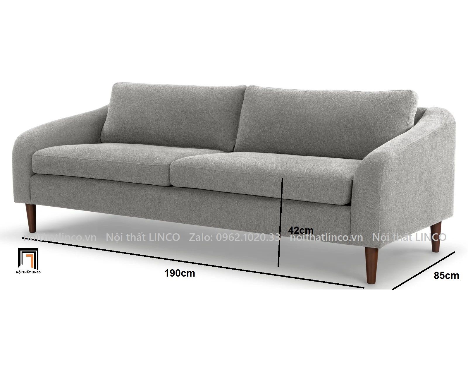 Ghế salon nệm BT54 Khari băng dài 2m tay cong kiểu cách