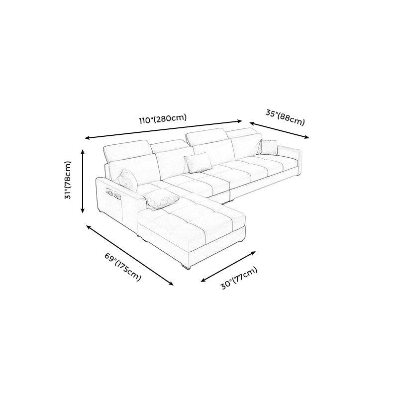 Bộ ghế sofa góc L GT191 Huala 2m8 x 1m75 kê đầu gật gù