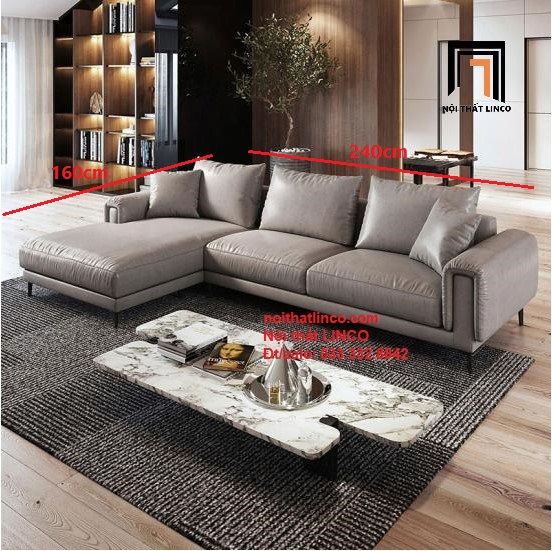 Bộ ghế sofa góc L lớn GT37-Palmer da công nghiệp sang trọng