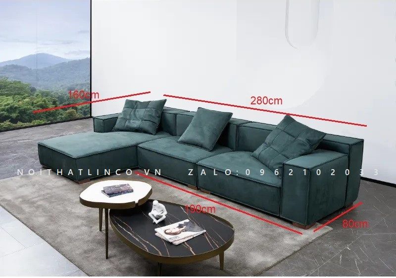 Bộ ghế sofa góc L GT31-Squaror 2m8 cho phòng khách chung cư