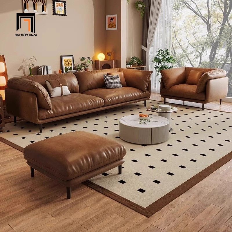 Bộ ghế sofa phòng khách cao cấp KT154 Natuco da giả bóng đẹp