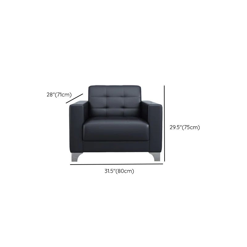 Bộ ghế sofa văn phòng da giả KT76 Custer màu đen