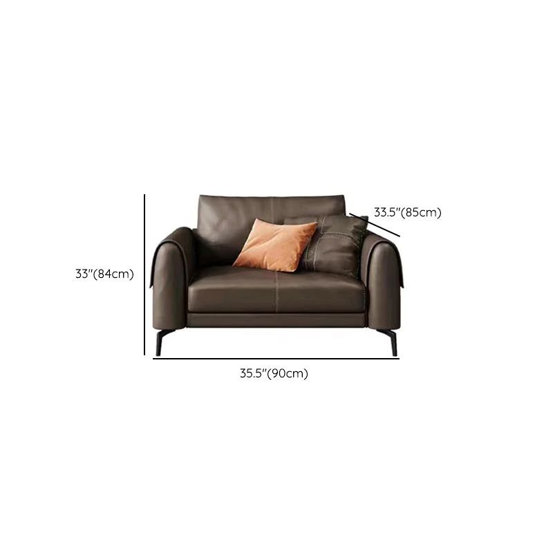 Bộ ghế sofa phòng khách hiện đại KT86 Sanluis da Pu nâu cafe