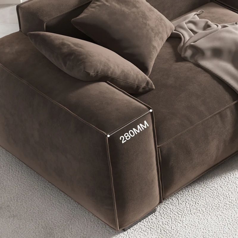 Bộ ghế sofa góc chữ L vải nỉ GT158 Plainview màu nâu cafe