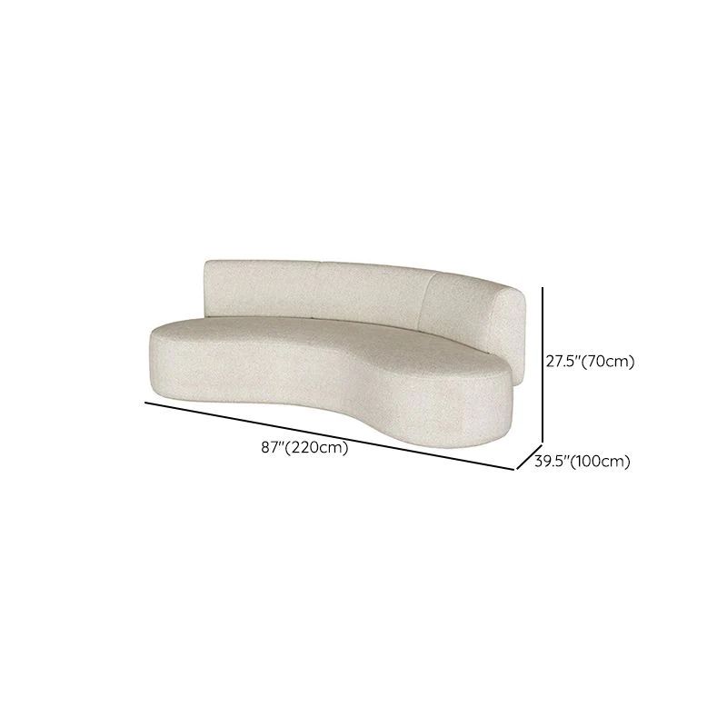 Ghế sofa văng cong dài 2m2 BT295 Olivia vải lông cừu trắng kem
