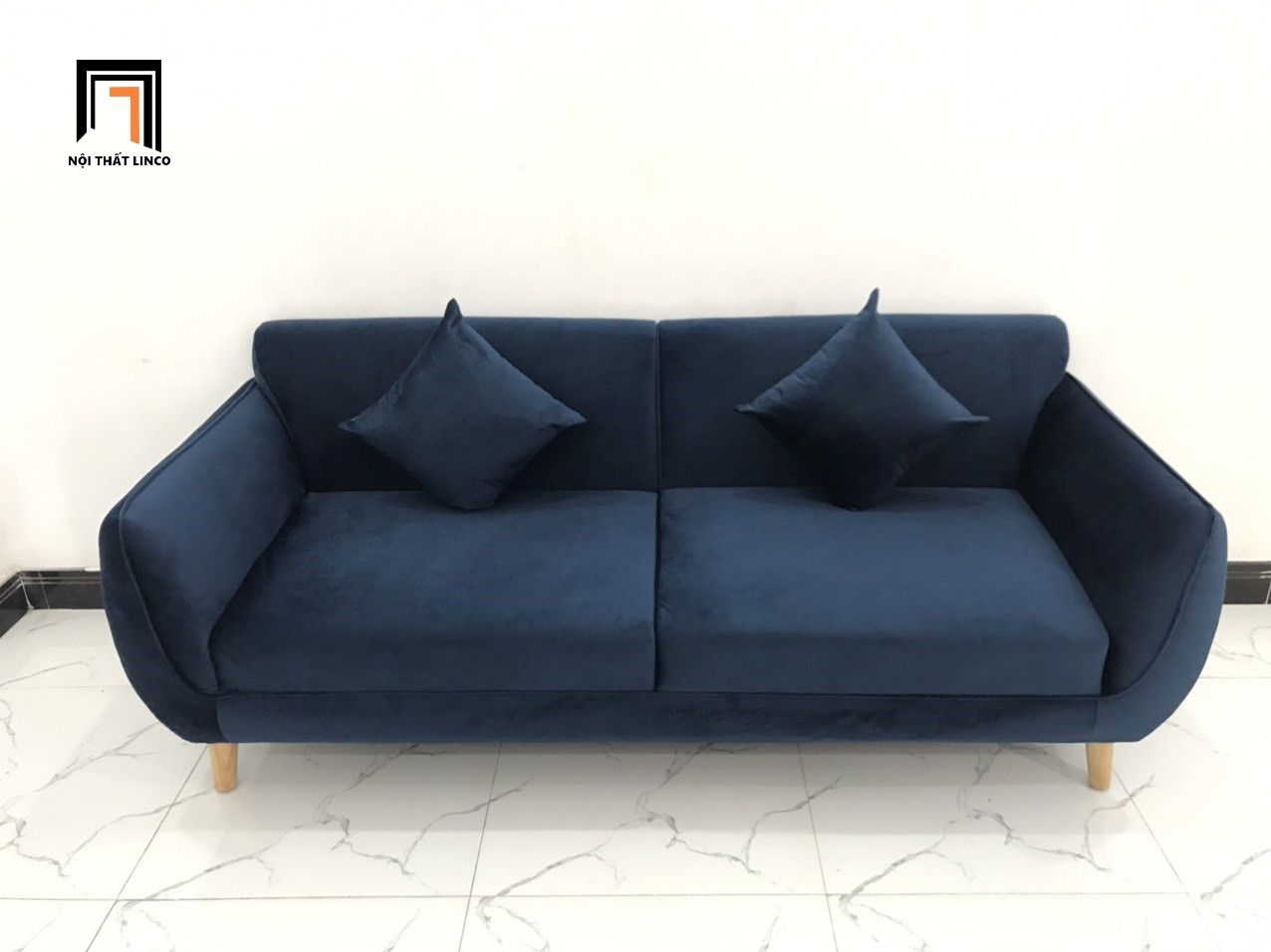 Bộ bàn ghế sofa băng văng dài 1m9 xanh dương đậm giá rẻ