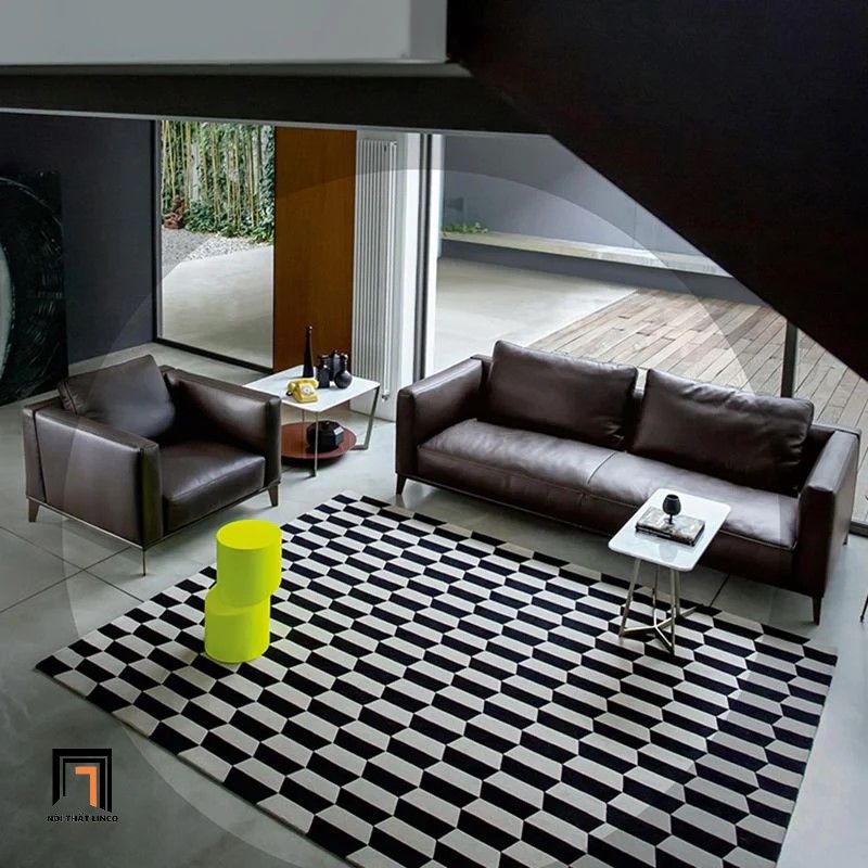 Ghế sofa băng bọc da giả BT175 Monda 2m màu nâu đậm