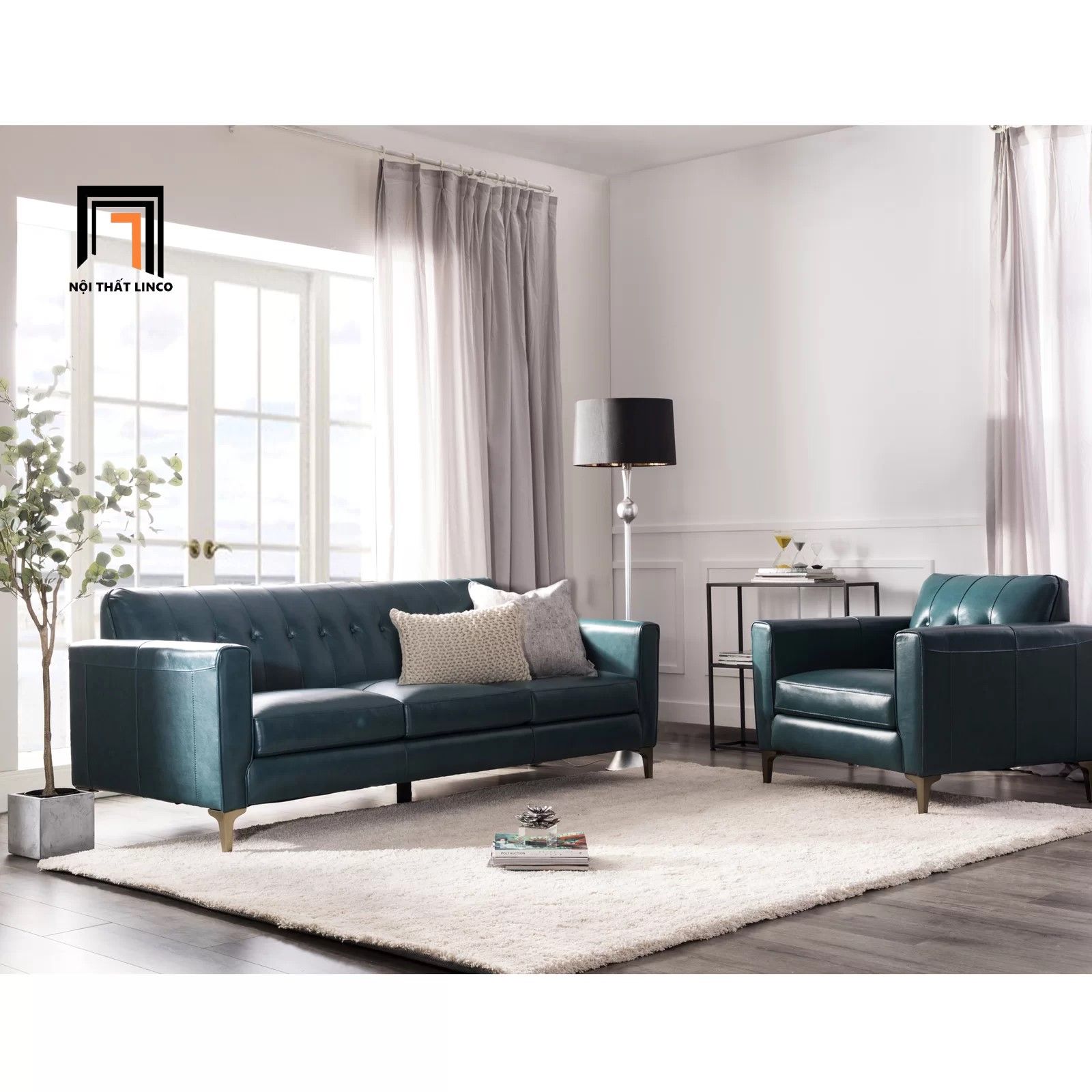 Ghế sofa băng bọc da công nghiệp BT173 Cornwall 2m cho văn phòng
