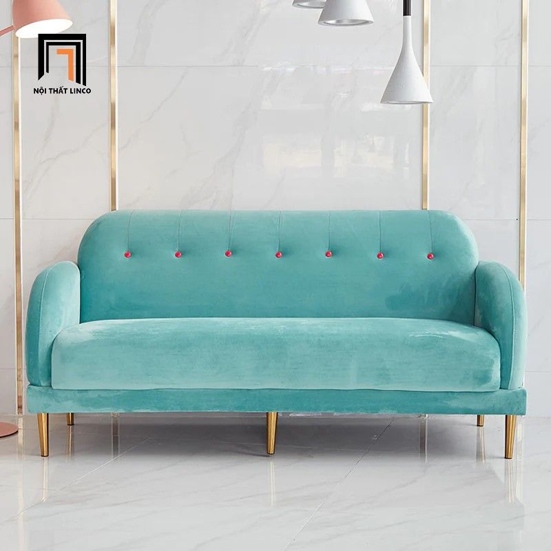 Ghế sofa văng vải nhung xanh lá BT283 Mariene 1m8 cho shop tiệm