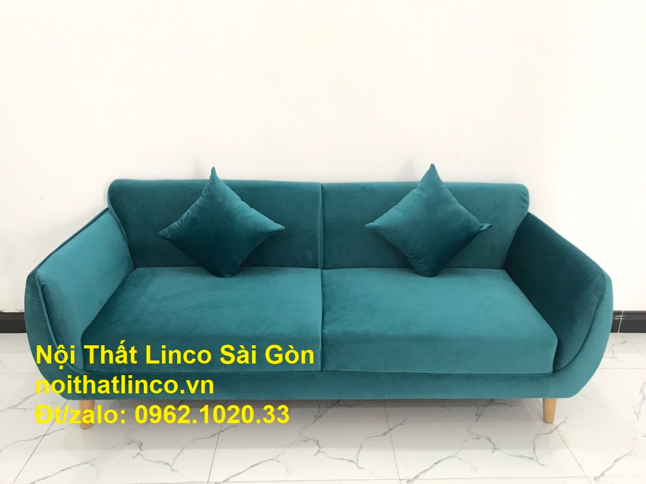 Bộ ghế salon sopha xanh cổ vịt giá rẻ | salong xanh lá cây phòng khách đẹp | Nội thất Linco Sài Gòn