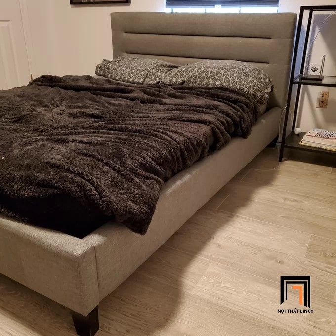 Giường ngủ hiện đại cho căn hộ chung cư GN28 Bilus màu xám