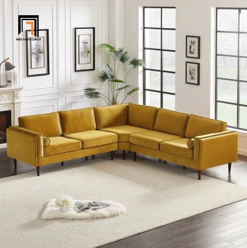 Bộ ghế sofa góc gia đình GT240 Granville 2m4 x 2m4 màu cam