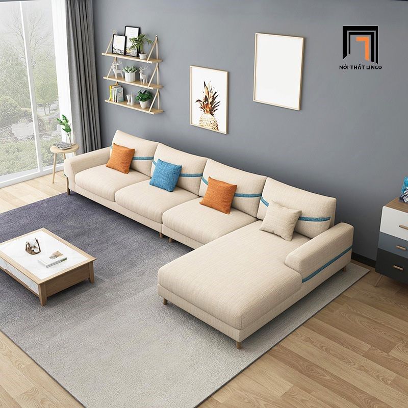 Bộ ghế sofa góc phòng khách vải nỉ mềm GT185 Zamora 3m x 1m6 giá rẻ