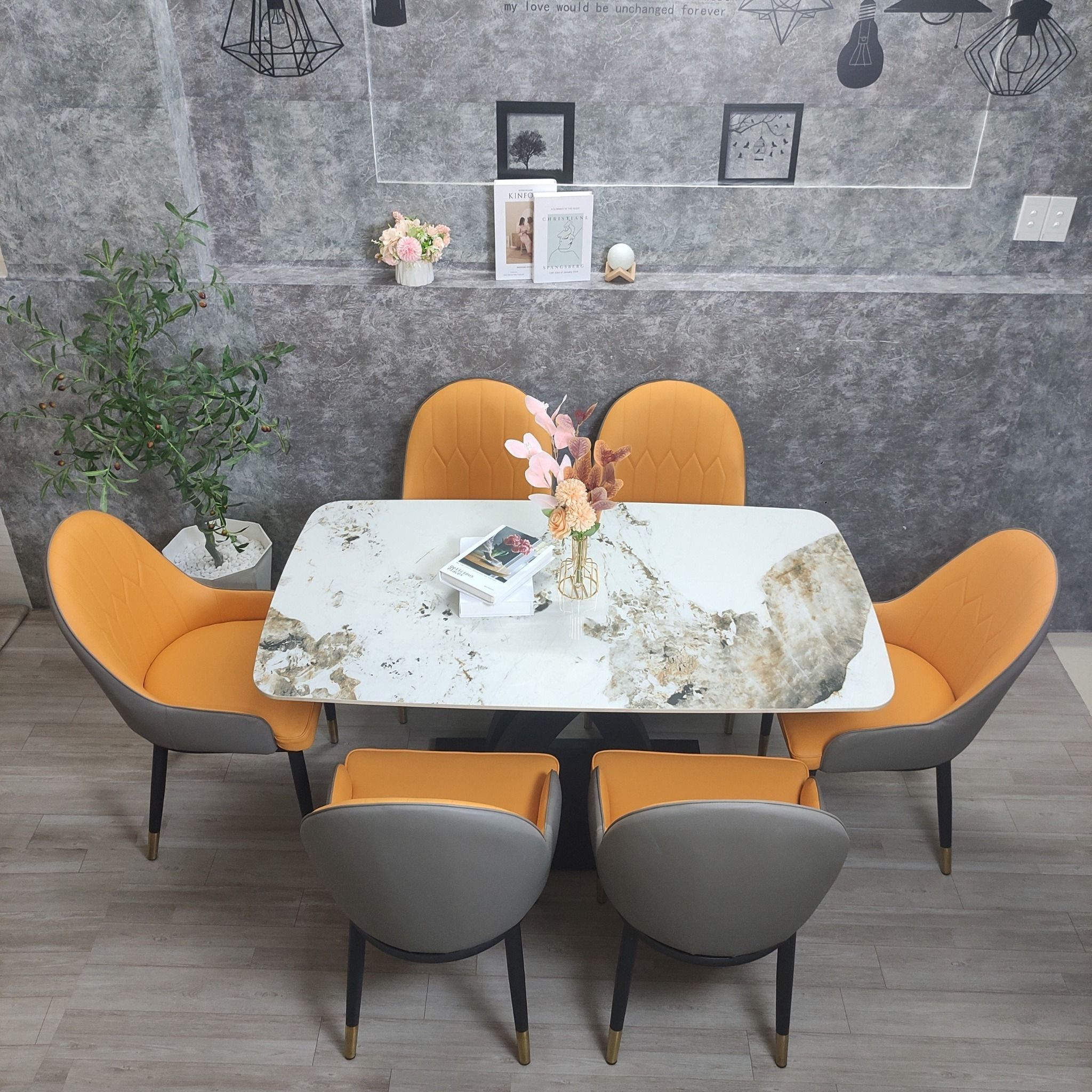 Bộ bàn ghế ăn 6 người 2-BAD6-G1-B2 kiểu dáng hiện đại