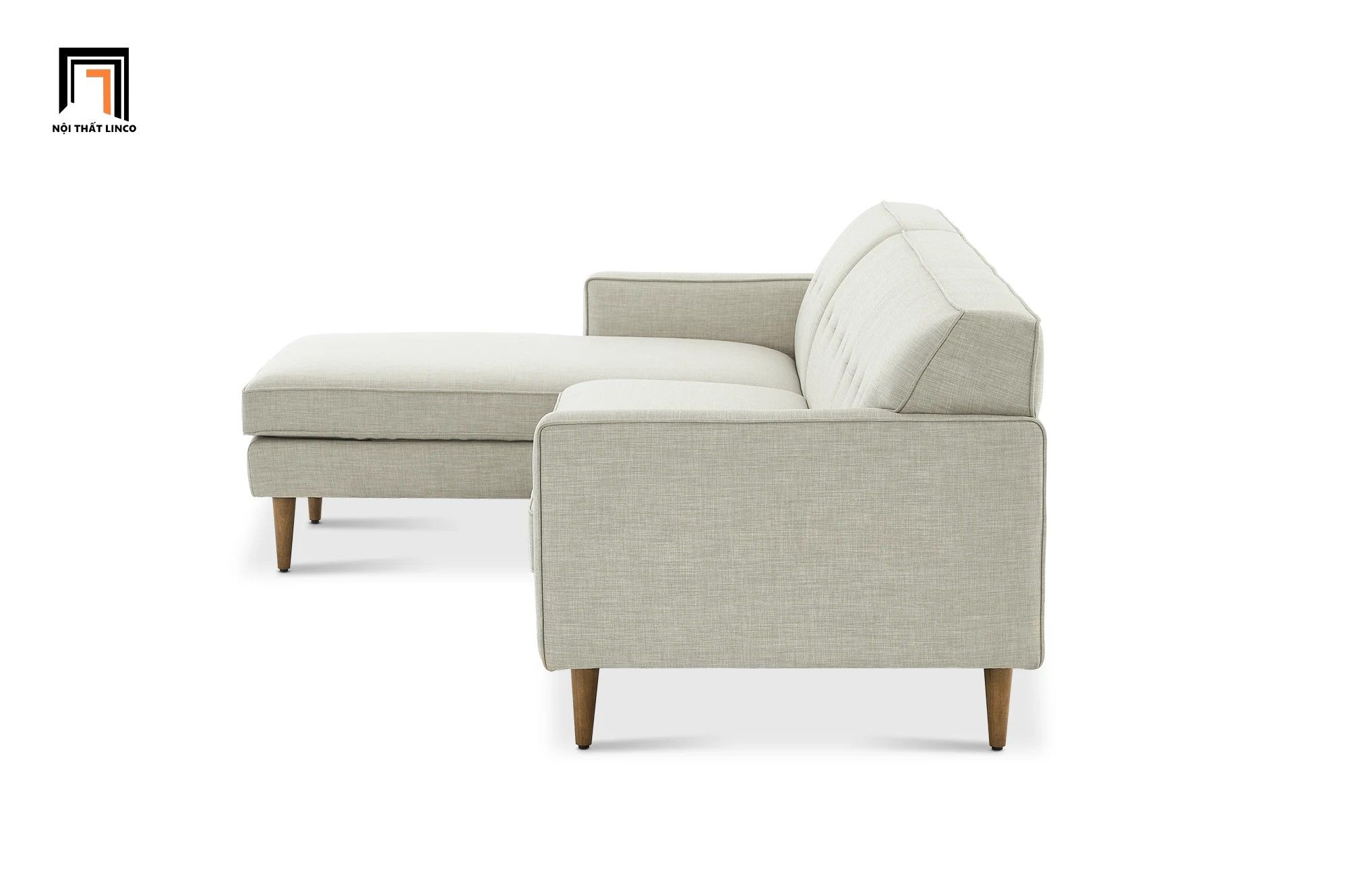 Ghế sofa góc chữ L 2m3 x 1m6 GT203 Elias xám trắng cho chung cư