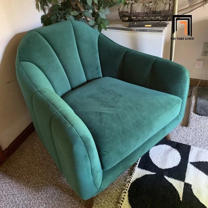Ghế sofa đơn 1 người ngồi DT39 Mistana vải nhung màu cam