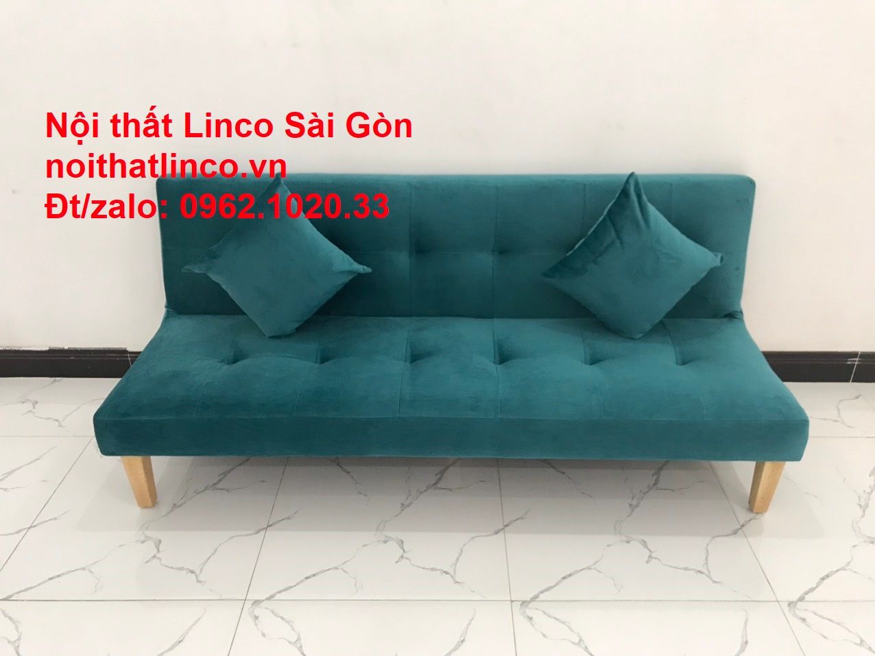 Ghế sofa giường nằm 1m7 mini giá rẻ xanh lá cây đậm đẹp | Nội Thất Linco Sài Gòn